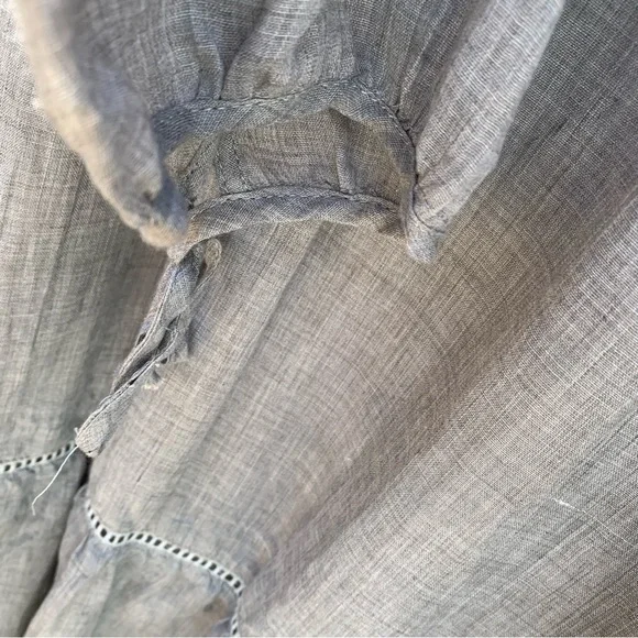 CRESCENT gauzy flowy skirt empire waist baby doll dress tie sleeve spring summer - Picture 10 of 17